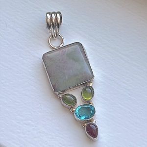 Sterling Silver 925 Natural Stone Pendant